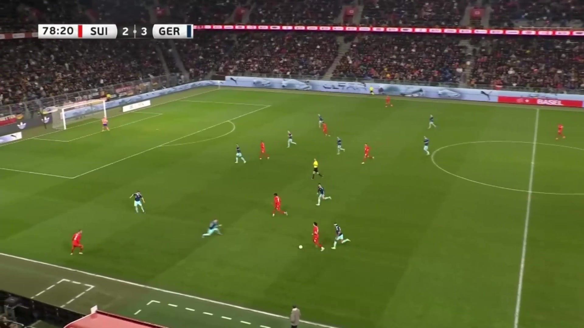 瑞士3-3扳平德国蒙特罗弧顶处接球抽射世界波破门